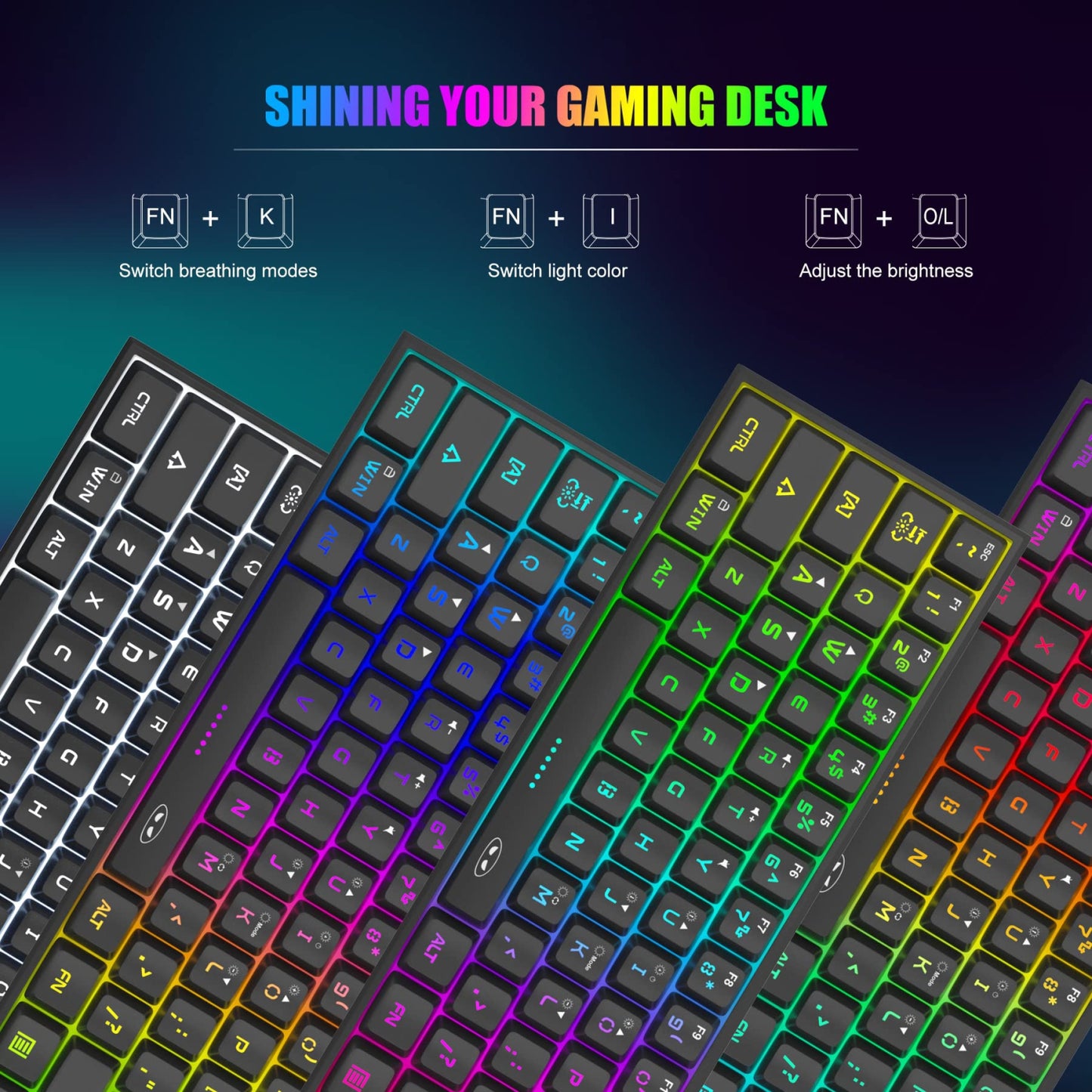 MageGee Mini 60% Gaming Keyboard, RGB Backlit 61 Key